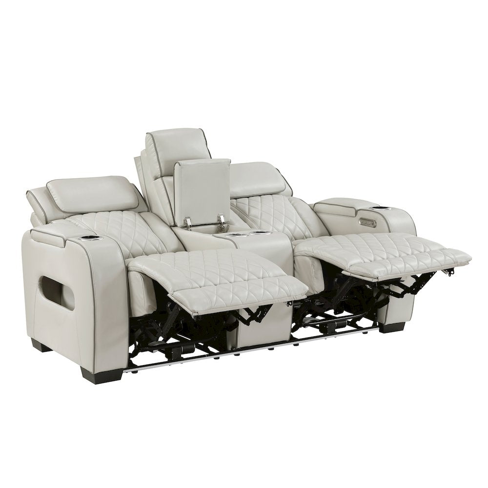 Fairway Faux Leather 2pc Set: Sofa, Loveseat in Taupe