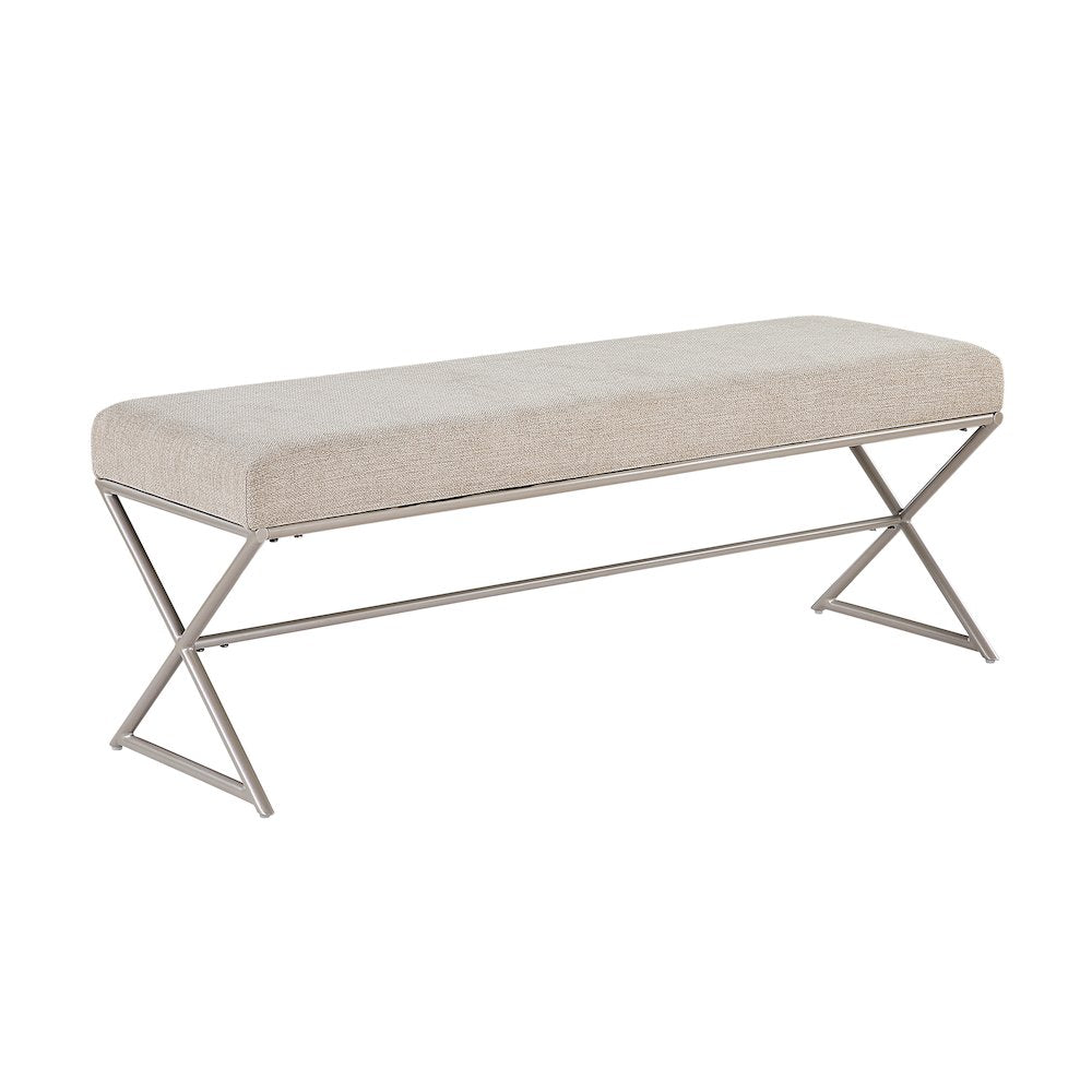 Wexley Chenille Bench in Taupe