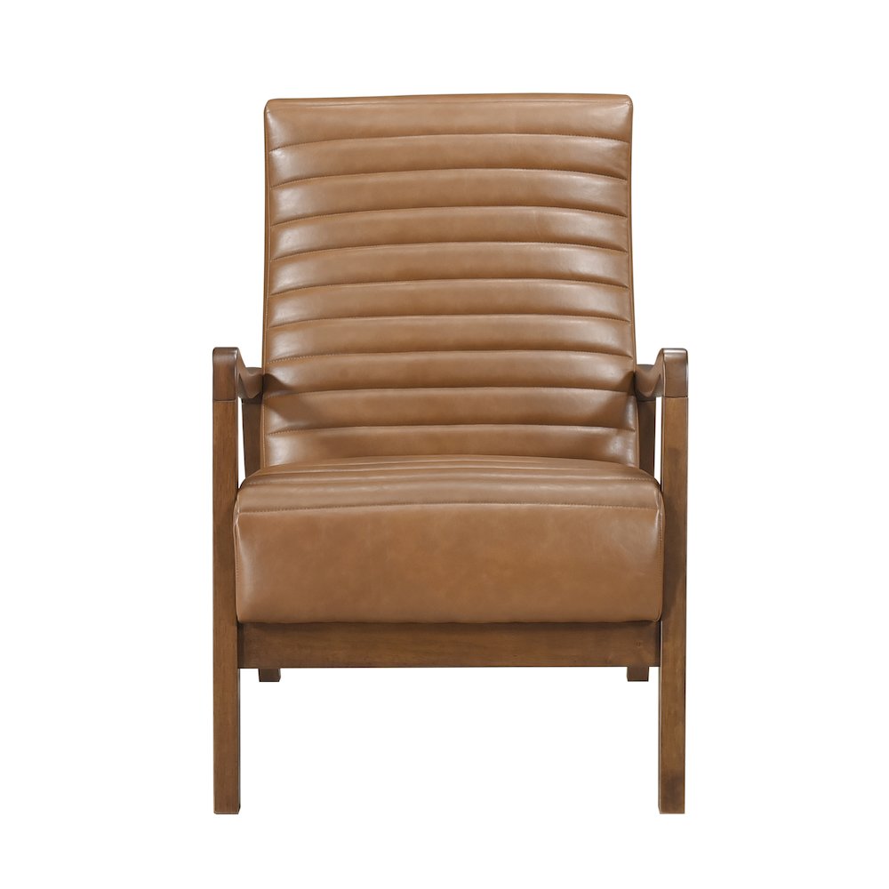 Rupert Faux leather Accent Chair in Matt Brown