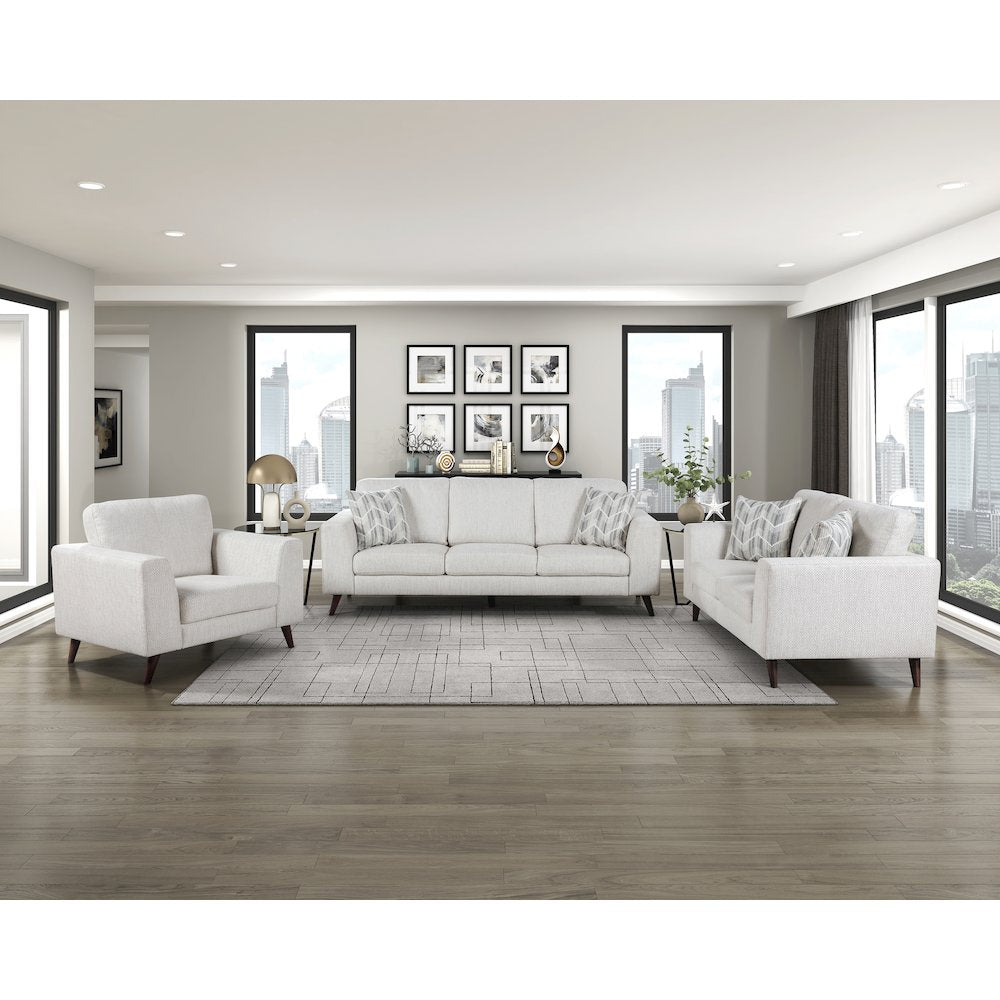 Broadway Chenille Love Seat in Silver Cloud