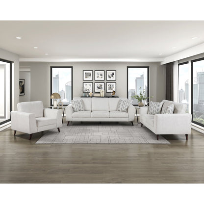 Broadway Chenille Love Seat in Silver Cloud