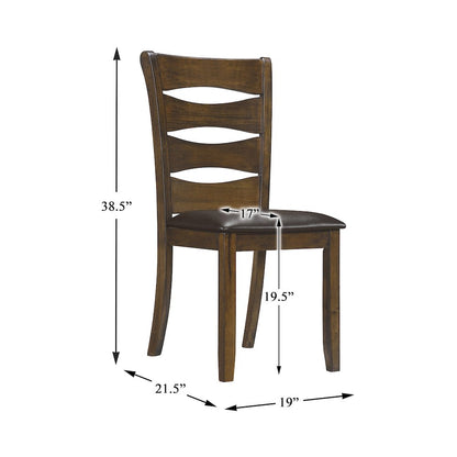 Darla Wood Dining Room Side Chair, set of 2 in Brown