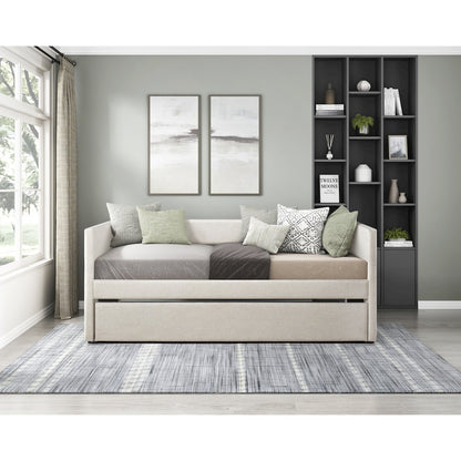 Trudy Textured Daybed with Trundle in Beige