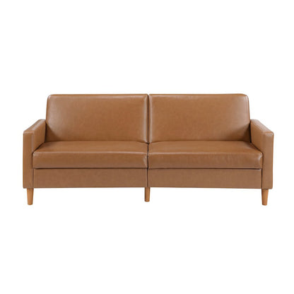 Carlton Faux Leather Elegant Lounger in Camel
