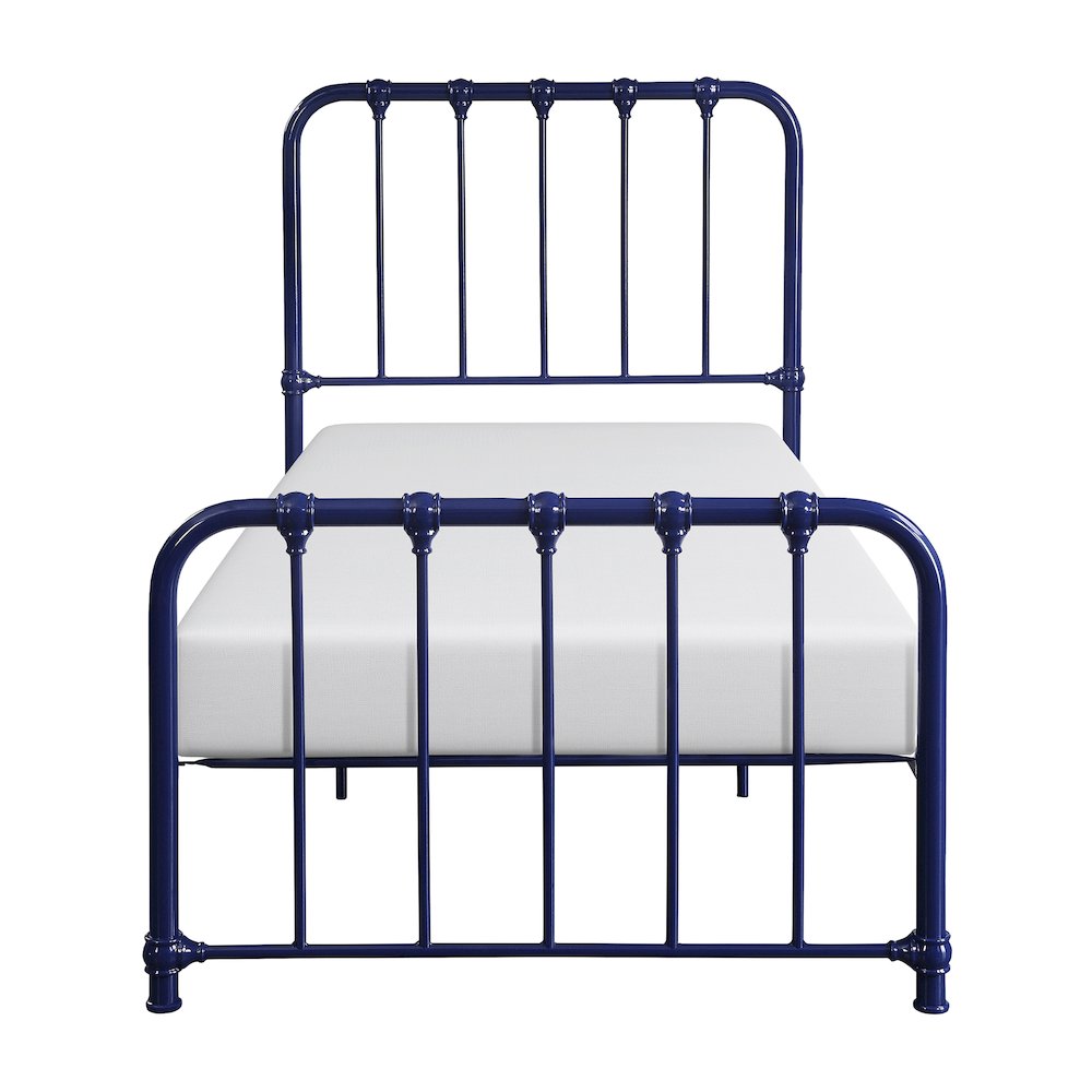 Bethany Metal Twin Metal Platform Bed in Blue