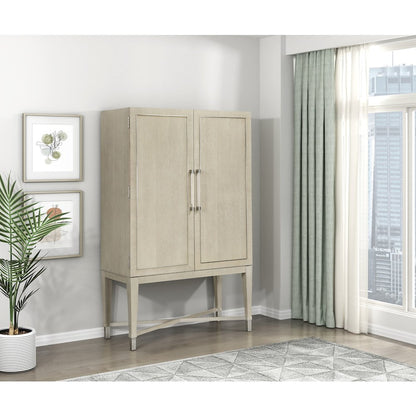 Genoa Oak Veneer Bar Cabinet in Light Oak Finish