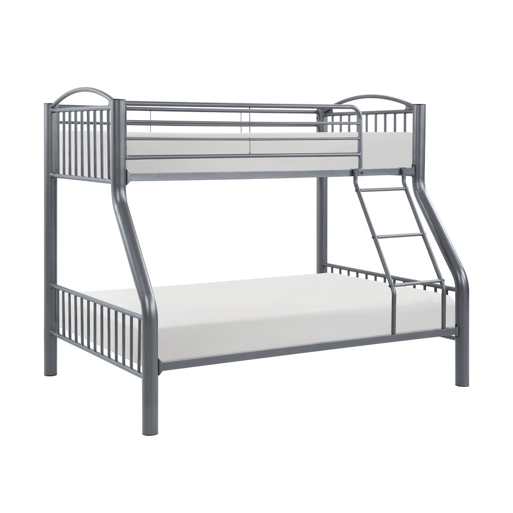 Beckett Metal Twin Over Full Metal Bunk Bed in Gray