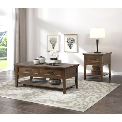 Whitley Asian Hardwood End Table in Brown