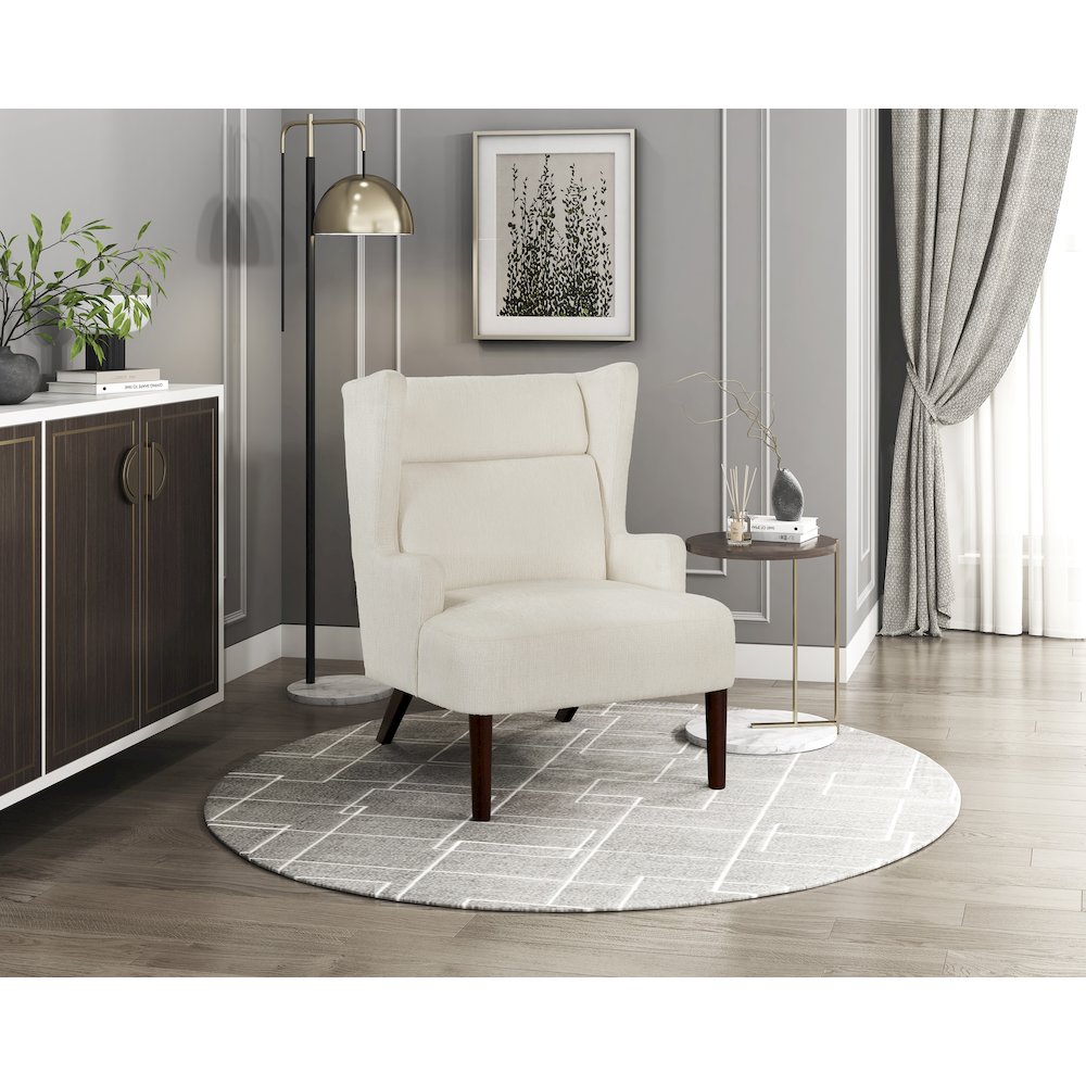 Alden Chenille Accent Chair in Beige