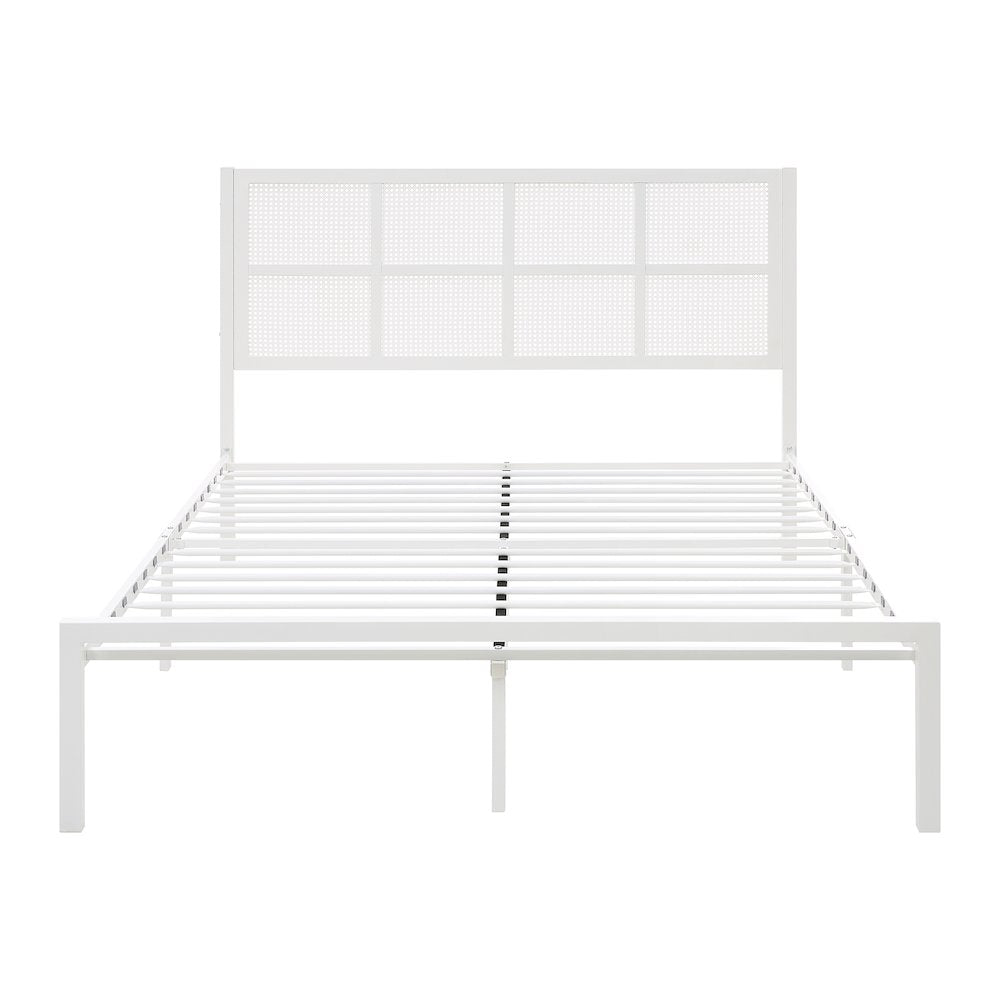 Sanibel Metal Queen Metal Platform Bed in White