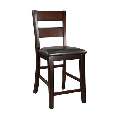 Mantello Wood Counter Height Dining Chair, set of 2 in Dark brown