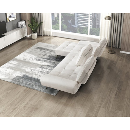 Dominic Chenille 2-Piece Sectional with Left Chaise in Beige