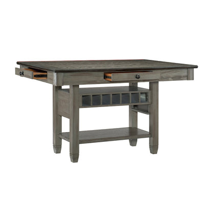 Granby Pine Counter Height Dining Table in Coffee and Antique Gray