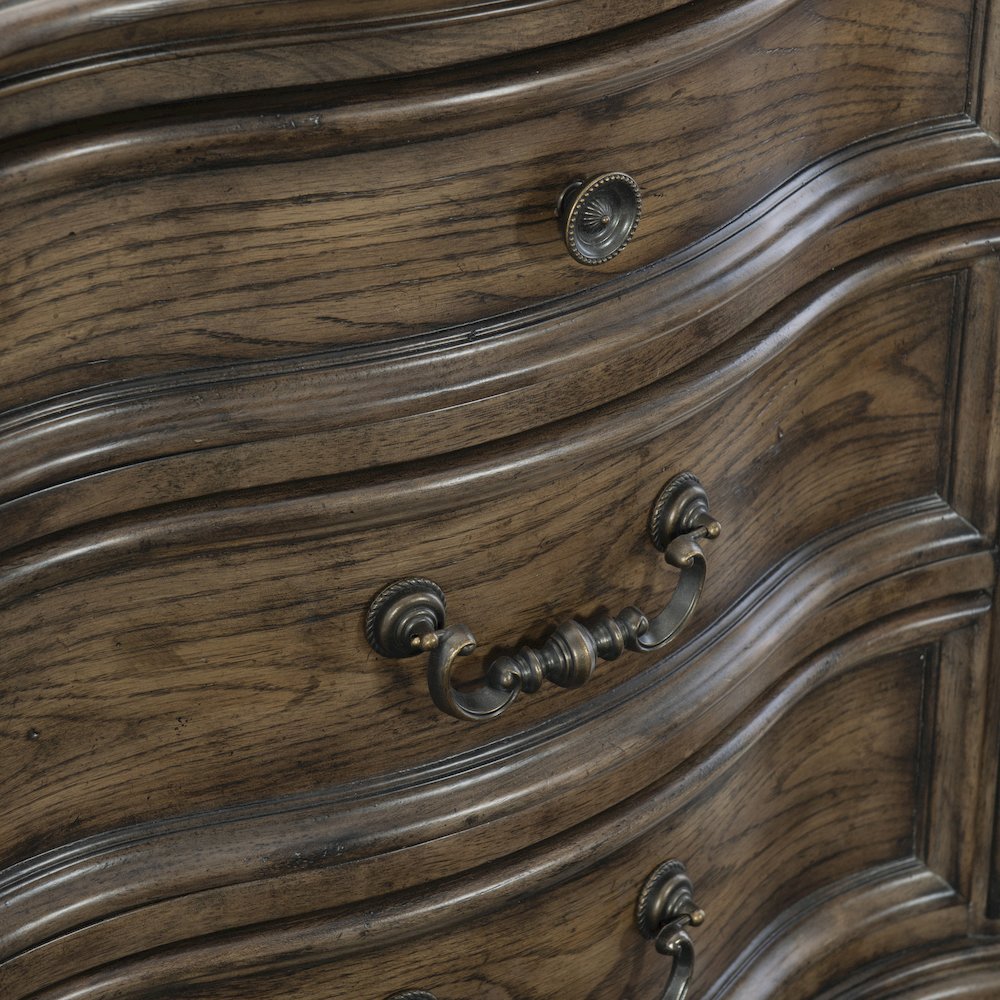 Heath Court Asian Hardwood Nightstand in Brown Oak