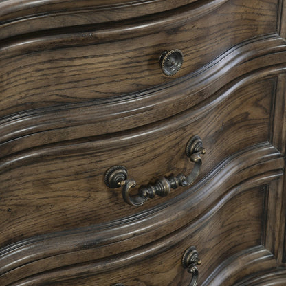 Heath Court Asian Hardwood Nightstand in Brown Oak