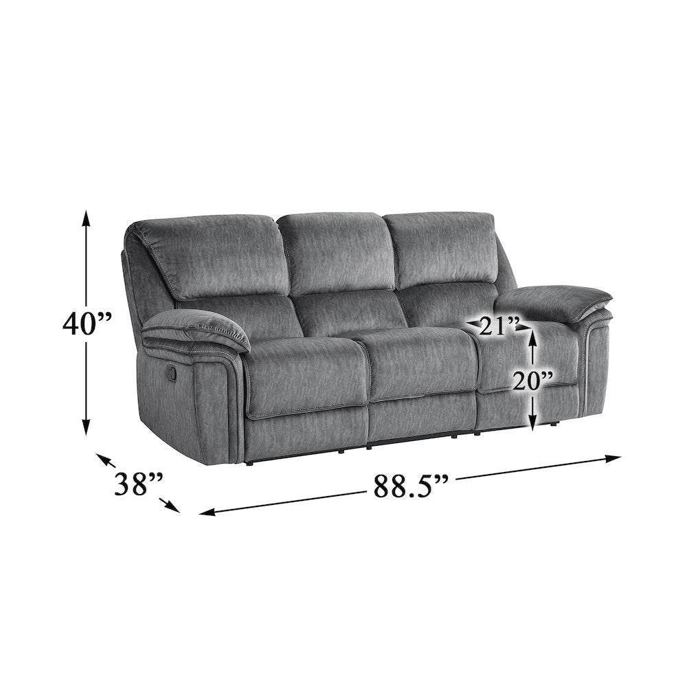 Muirfield Microfiber 2pc Set: Sofa, Love in Gray