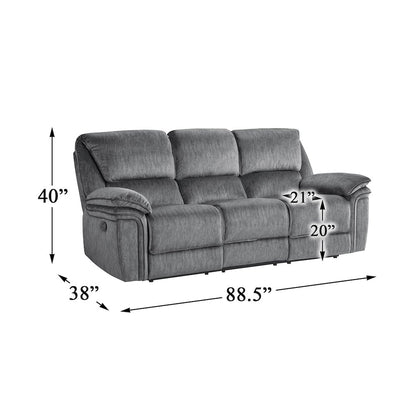 Muirfield Microfiber 2pc Set: Sofa, Love in Gray
