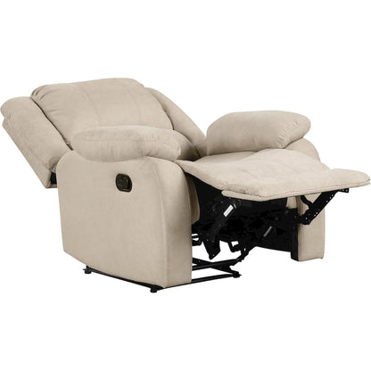 Beige Manual Recliner, Plush Reclining Chair for Living Room Comfort