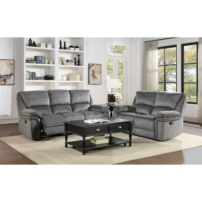 Muirfield Microfiber 2pc Set: Sofa, Love in Gray