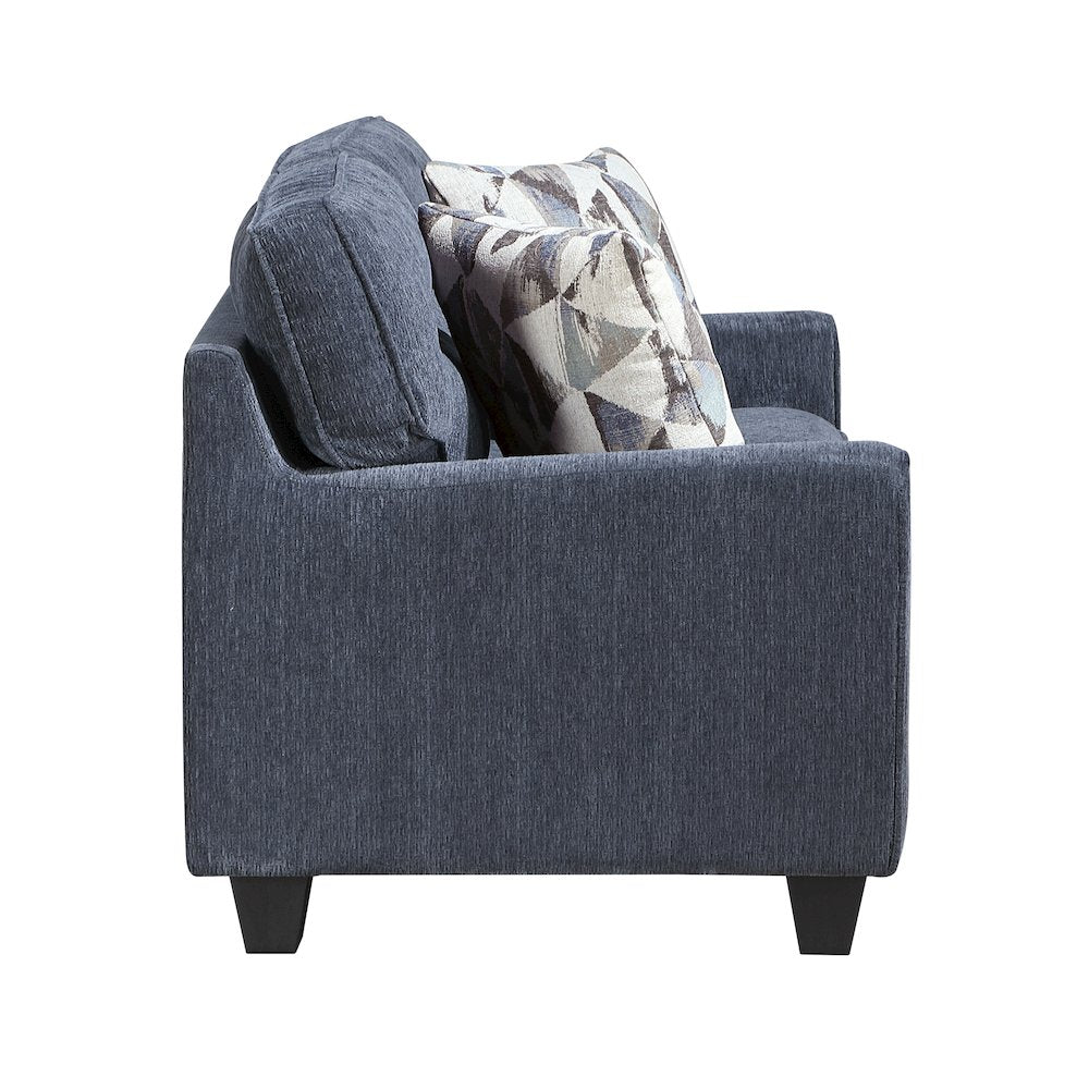 Bennett Chenille 2pc Set: Sofa, Love in Blue