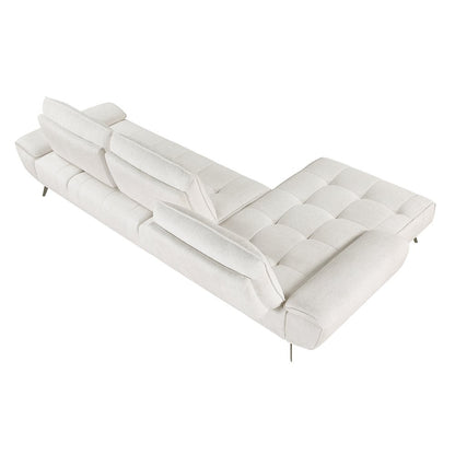 Dominic Chenille 2-Piece Sectional with Left Chaise in Beige