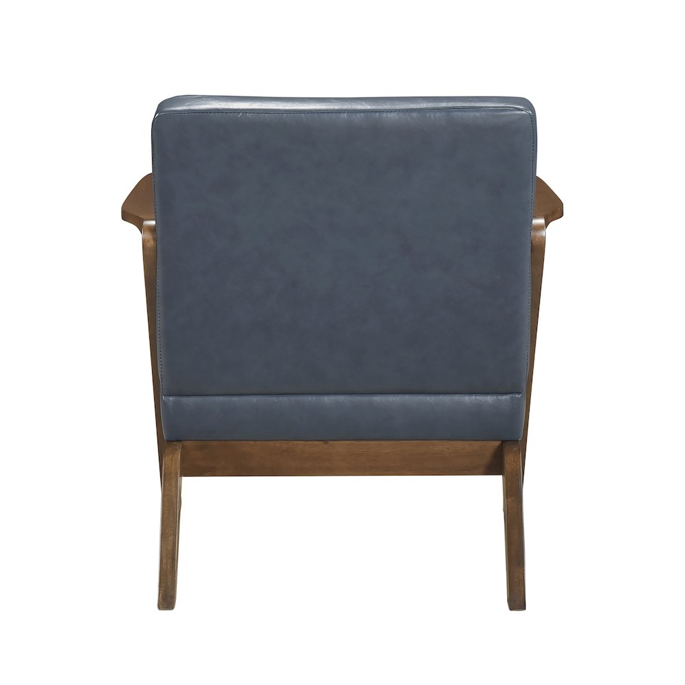 Gideon Faux Leather Accent Chair in Blue