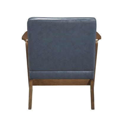 Gideon Faux Leather Accent Chair in Blue