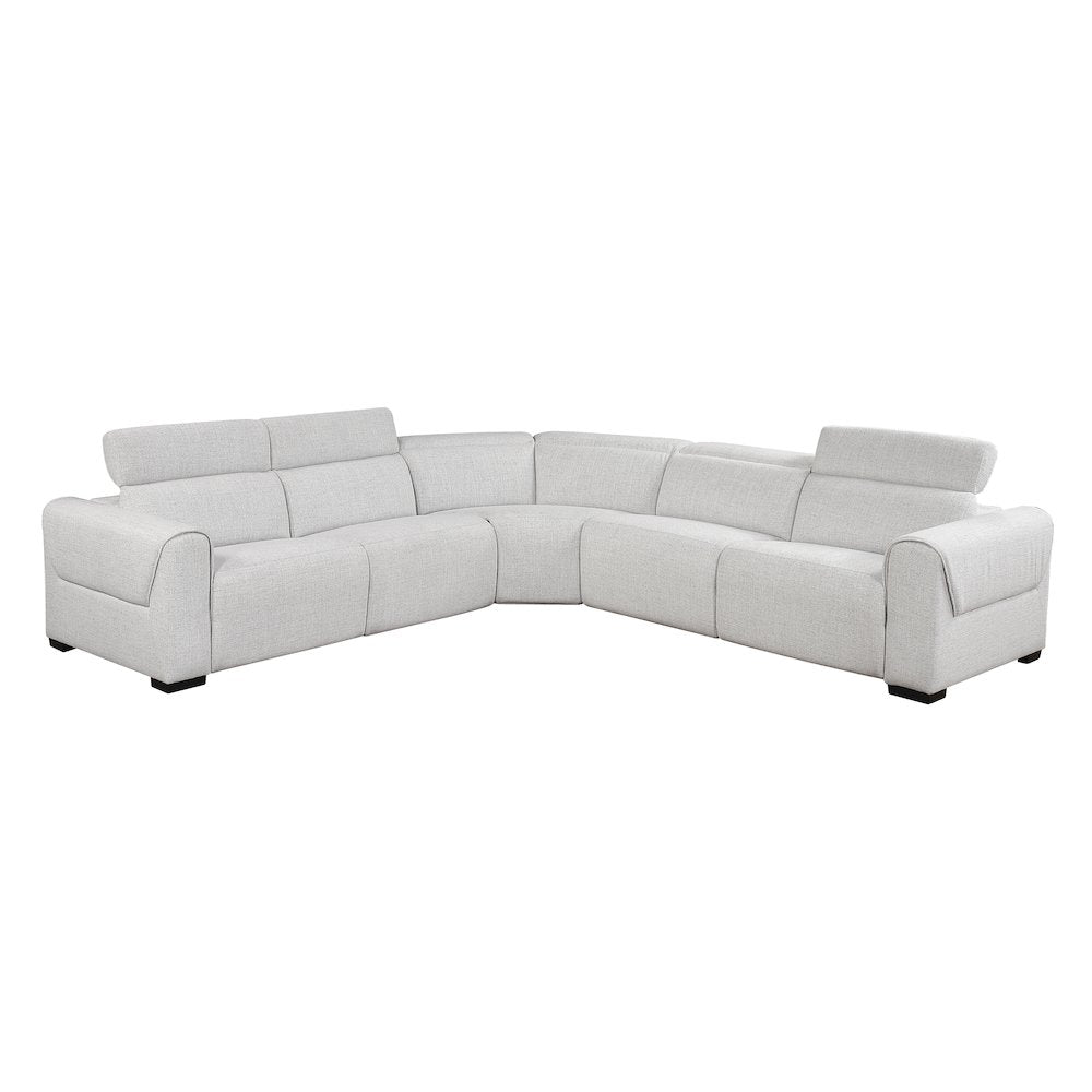 McPherson Chenille 5-Piece Modular Power Reclining Sectional in Cloud