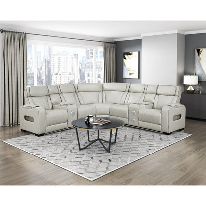 Fairway Faux Leather 3-Piece Power Reclining Sectional in Taupe