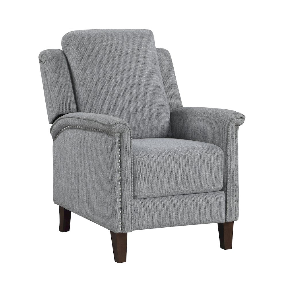 Lansing Chenille Push Back Reclining Chair in Gray