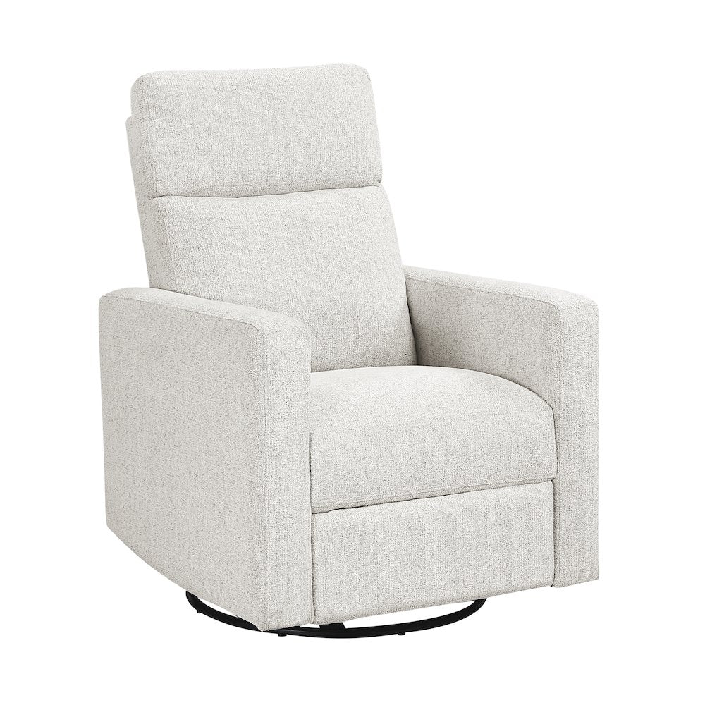 Olathe Chenille Swivel Glider Reclining Chair in Newsprint