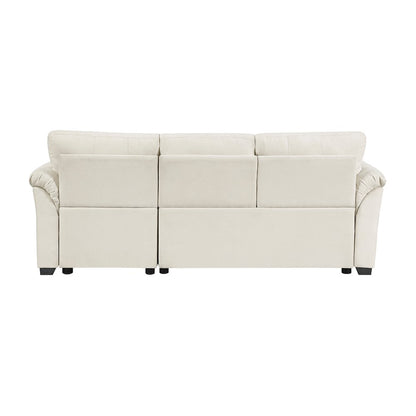 Elara Textured 2pcs Reversible Sectional with Reversible Chaise in Beige