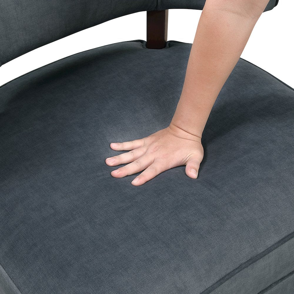 Wilson Velvet Accent Chair in Dark Gray