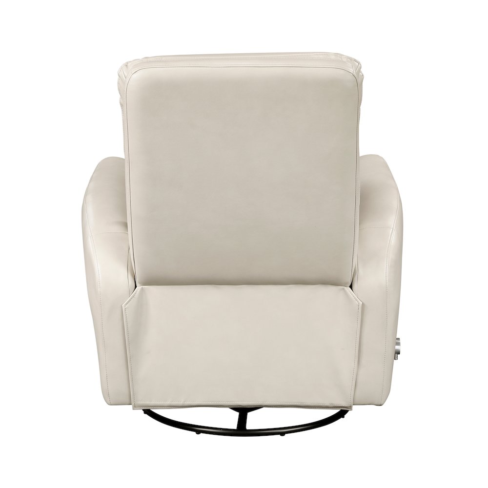 Dimitri Faux Leather Swivel Glider Reclining Chair in Beige