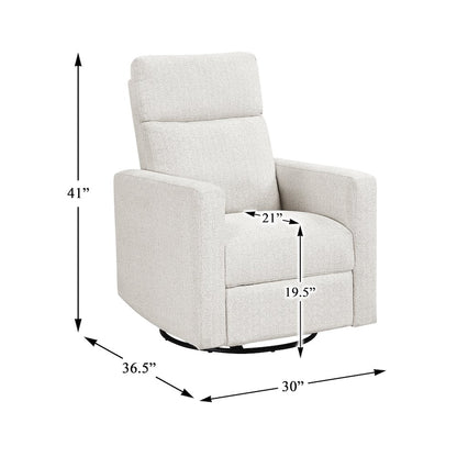 Olathe Chenille Swivel Glider Reclining Chair in Newsprint