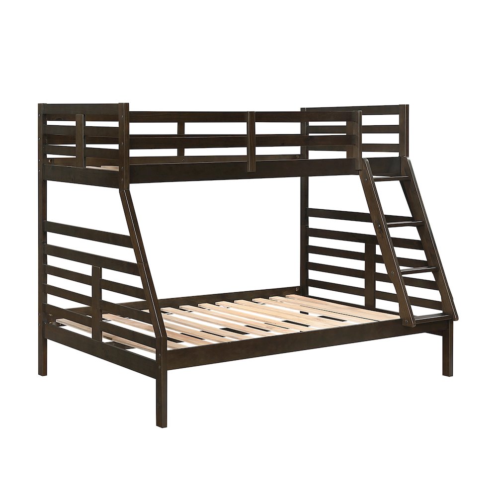 Darden Pine Twin/Full Bunk Bed in Dark Brown
