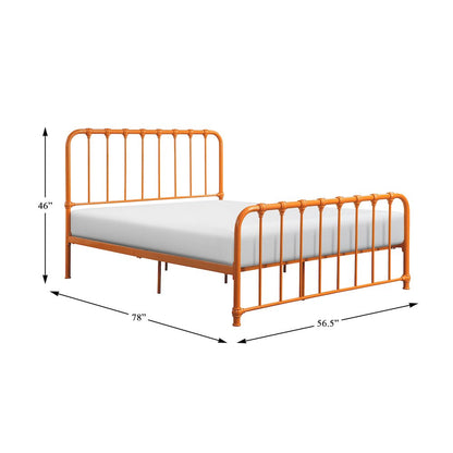 Bethany Metal Full Metal Platform Bed in Orange