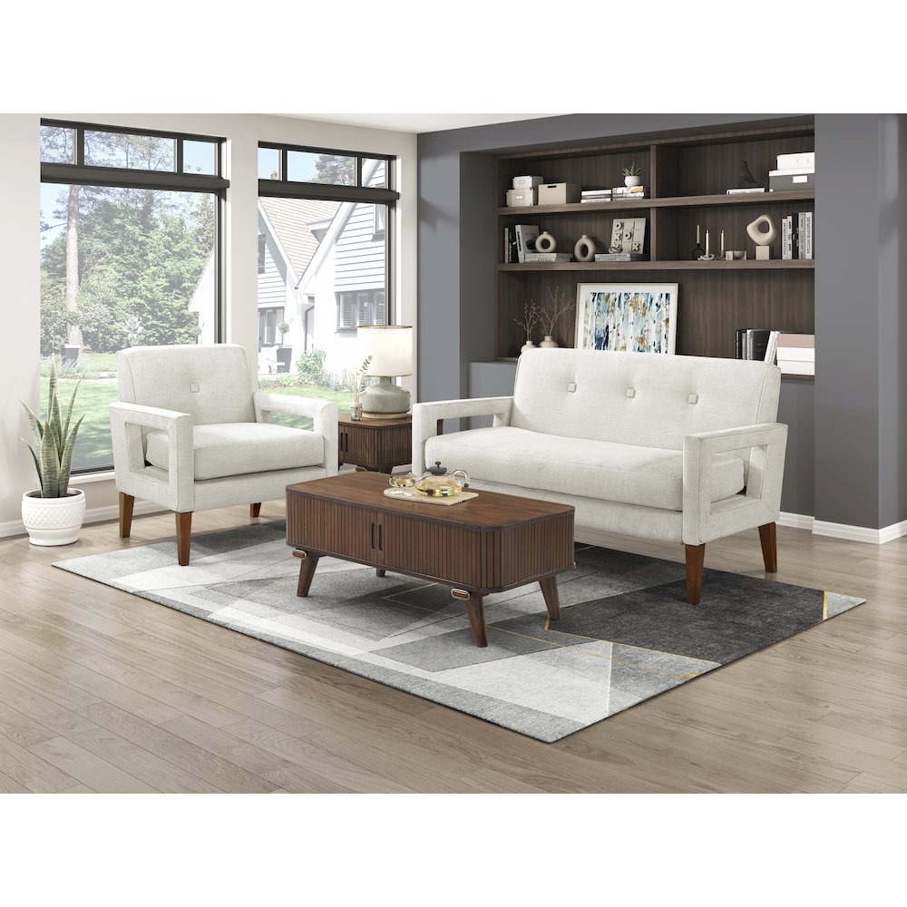 Belfort Chenille Love Seat in Beige