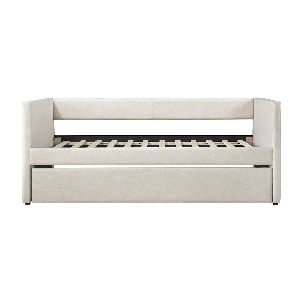 Trudy Textured Daybed with Trundle in Beige
