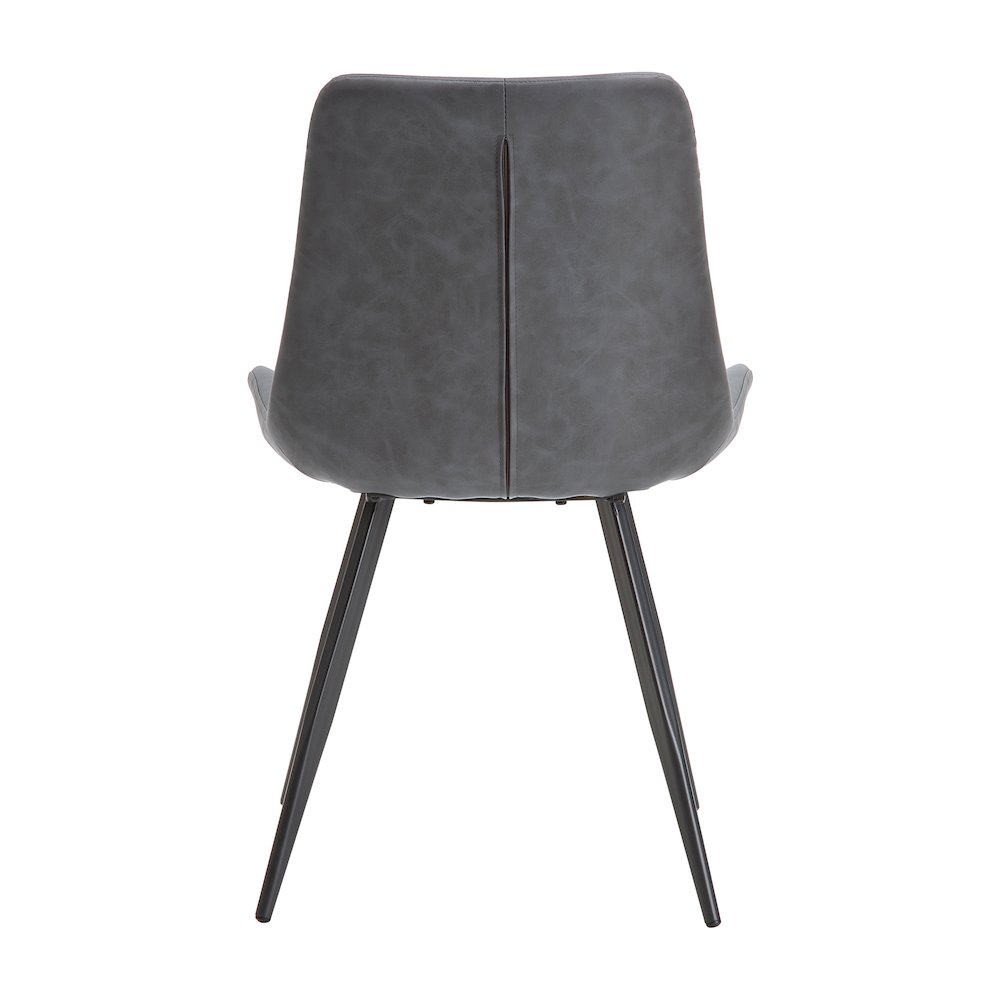 Brixley Faux Leather Dining Side Chair, Set of 2 in Gray