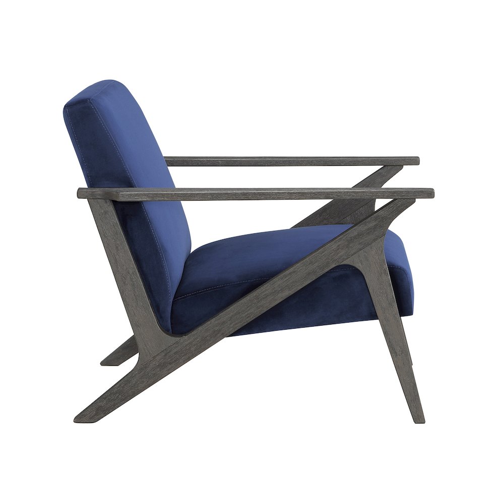Coriana Velvet Accent Chair in Navy