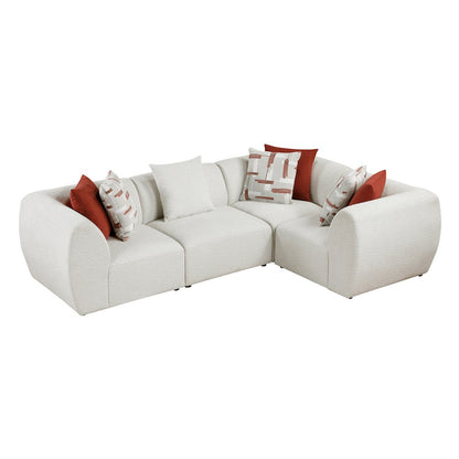 Franz Chenille 4-Piece Modular Sectional in Beige