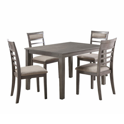 Lovell Oak Veneeer Dining Room Table and Chairs (set of 5) in Brown