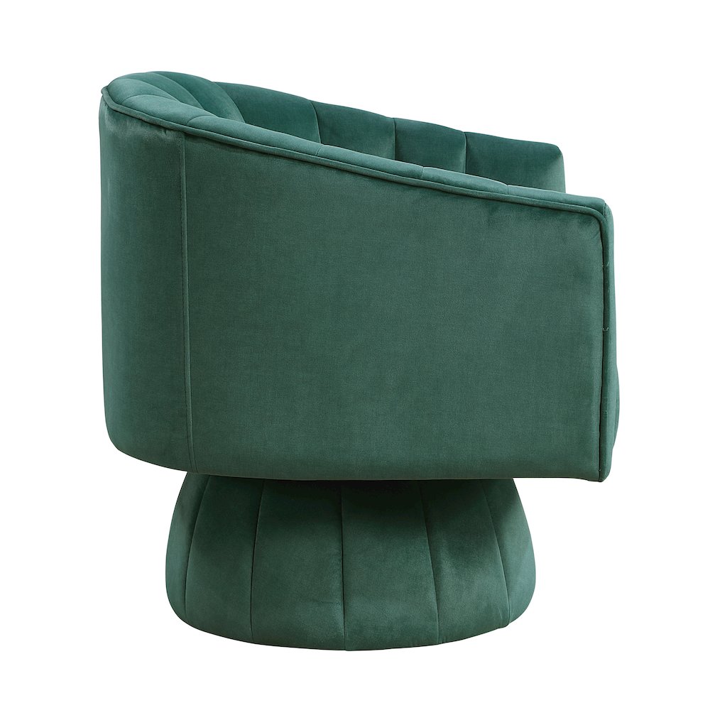 Lonita Velvet Swivel Chair in Dark Green