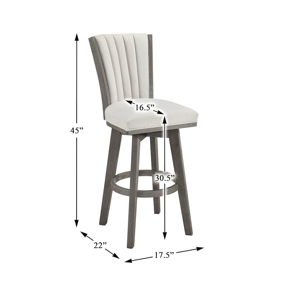 Corvallis Velvet Pub Height Swivel Stool, Set of 2 in Beige