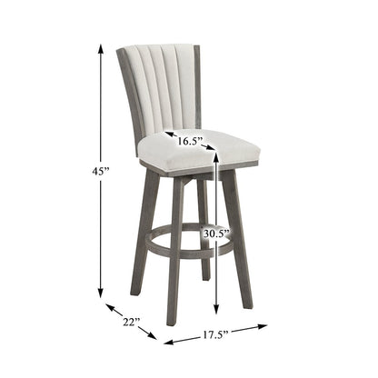 Corvallis Velvet Pub Height Swivel Stool, Set of 2 in Beige