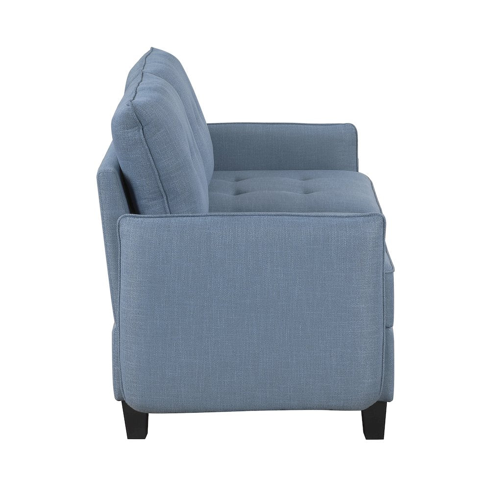 Garren Textured Love Seat in Blue