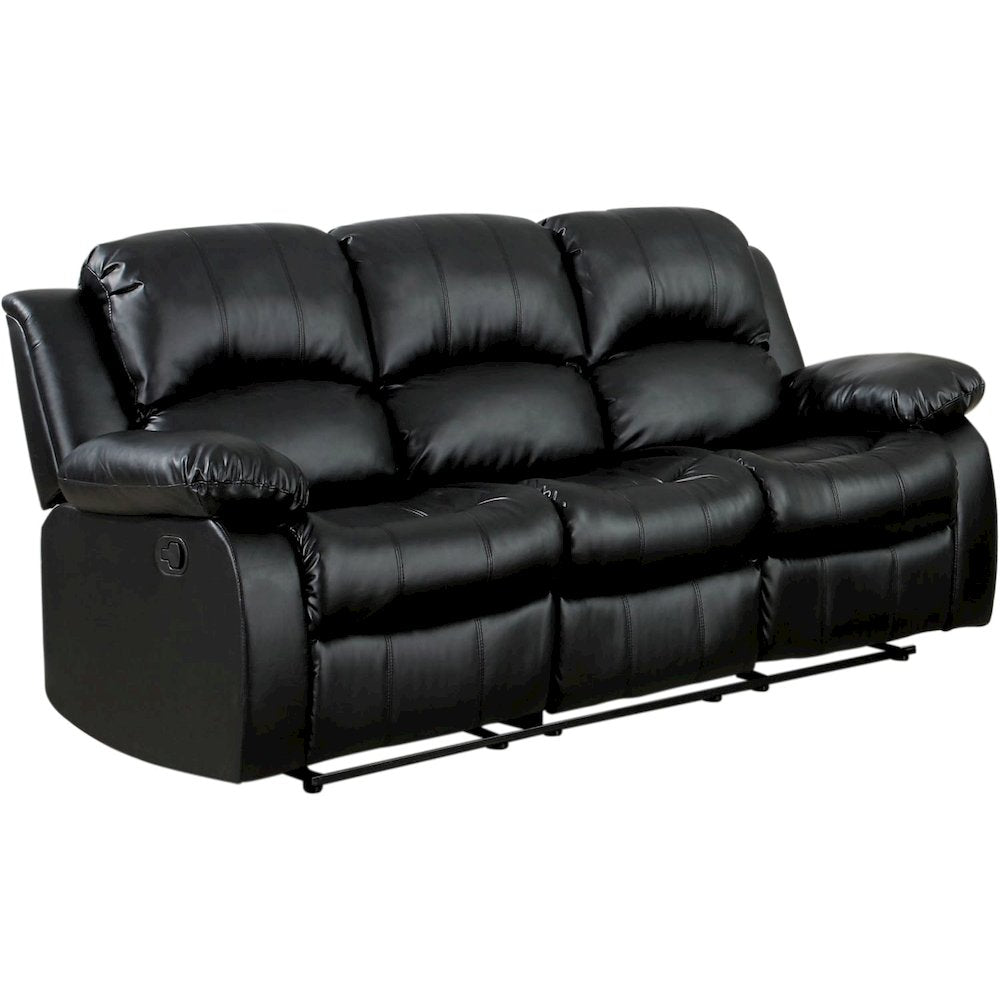 Black Leather Recliner Sofa, Elegant Sofa Recliner for Living Rooms