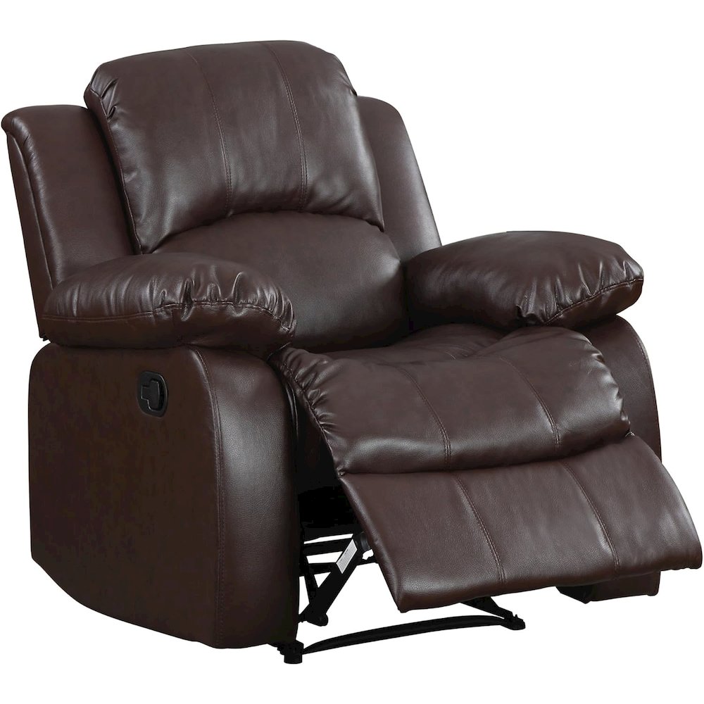Brown Leather Recliner Chair, Recliner for Compact Living Spaces
