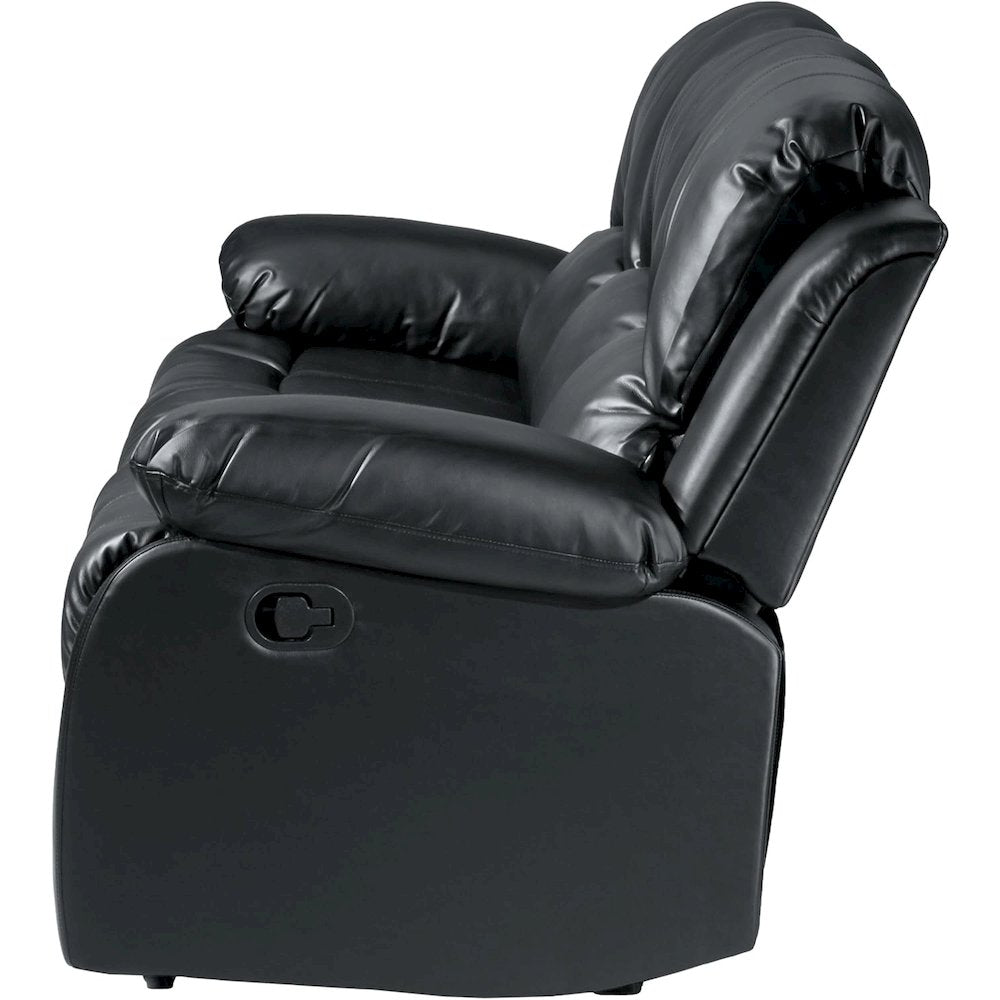 Black Leather Recliner Sofa, Elegant Sofa Recliner for Living Rooms